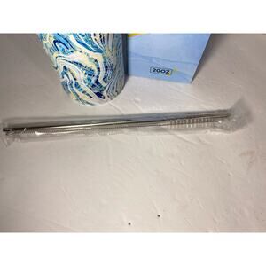 20 oz Skinny, Stainless Steel Blue Marble Pattern Tumbler with Lid, Straw. NEW